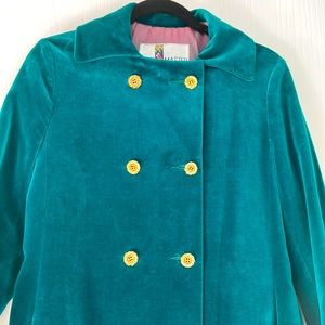 Vintage emerald velvet coat.